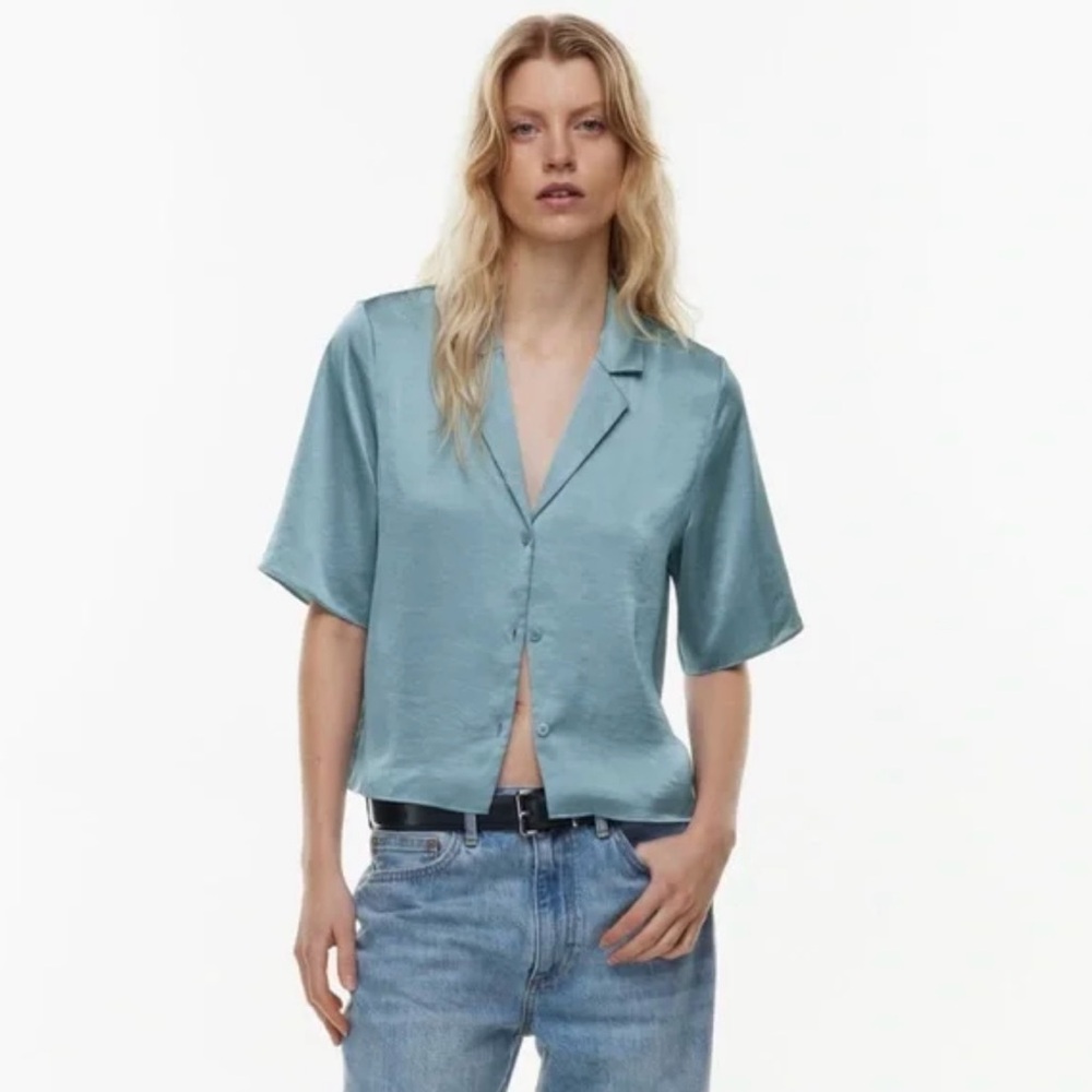 Aritzia Wilfred Silky Short Sleeve Blouse